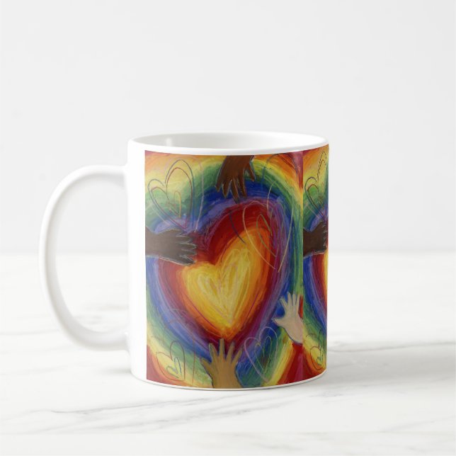 Handschuhe & Herz Diversity Liebe Art Custom Coffe Kaffeetasse (Links)