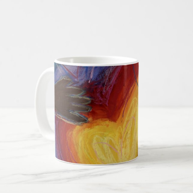 Handschuhe und Herz Liebe Diversity Art Kaffeekupp Kaffeetasse (Vorderseite Links)