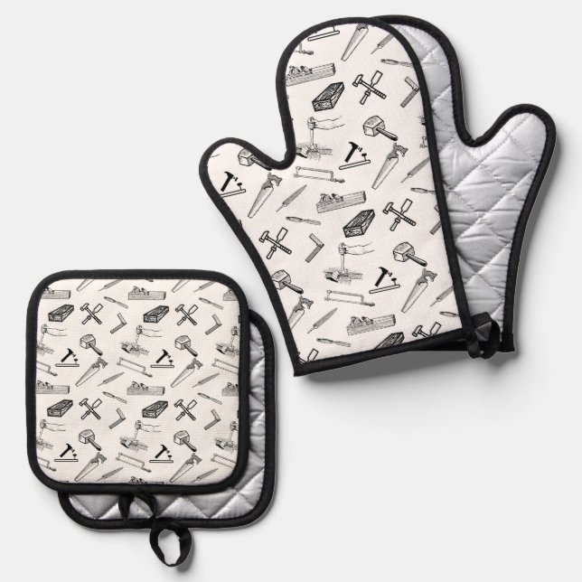 Handschuhhandschuhe für Mitt Ofenhandschuh & Topflappen-Set (Vorderseite/Rückseite)