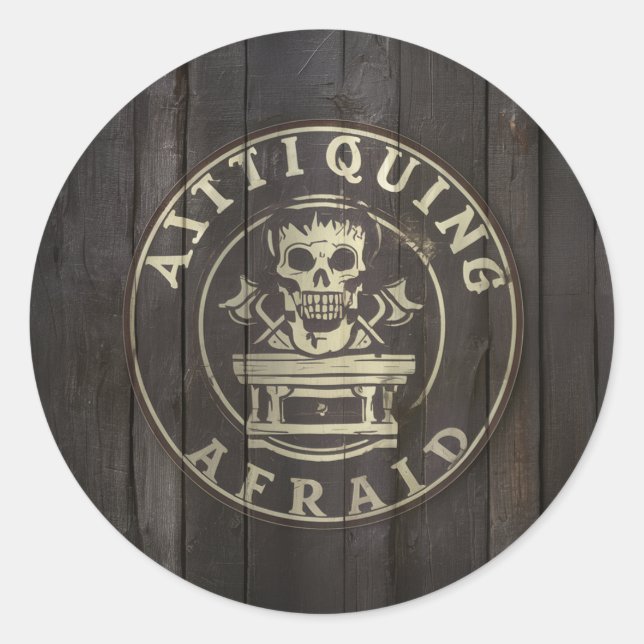 Handschuhschädel Runder Aufkleber (Vorderseite)