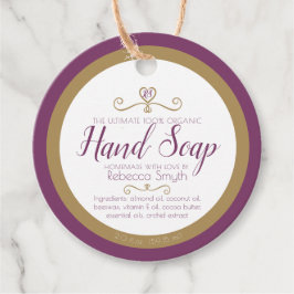 Handseifenzutaten lila Goldmarke Geschenkanhänger