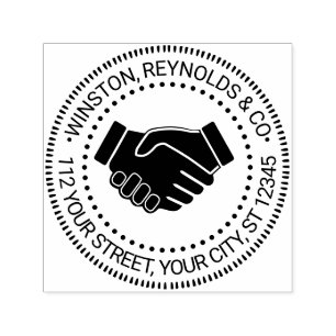Handshake Business Beruflich Name Retrieadresse Permastempel