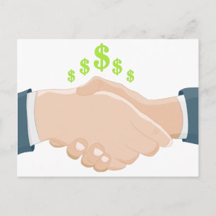 Handshake Cartoon Postkarte