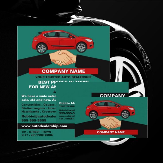 Handshake-Design, Auto-Vertriebswerbung Flyer (Von Creator hochgeladen)