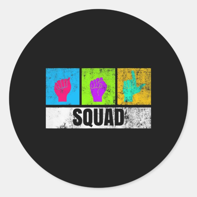 Handsignatur für Deaf Stolz und Deaf Awarene Runder Aufkleber (Vorderseite)