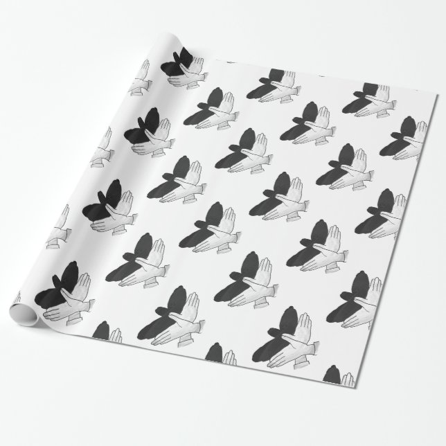 Handsilhouette Adler Geschenkpapier (Ungerollt)