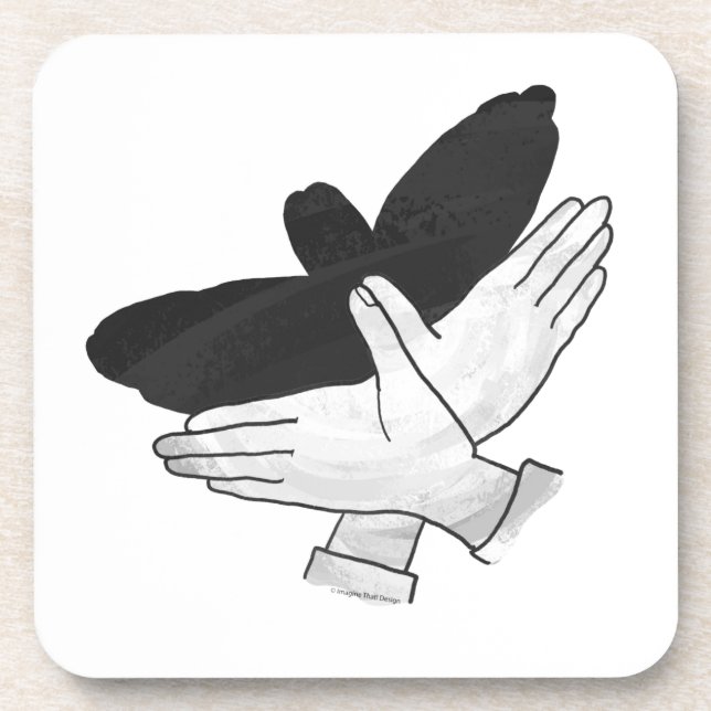 Handsilhouette Adler Getränkeuntersetzer (Vorderseite)