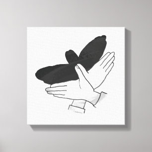 Handsilhouette Adler Leinwanddruck