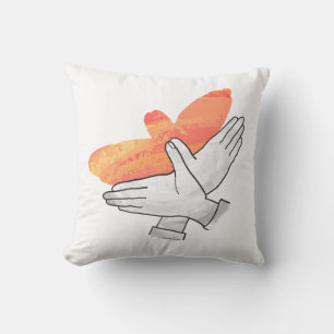Handsilhouette Adler Orange Kissen