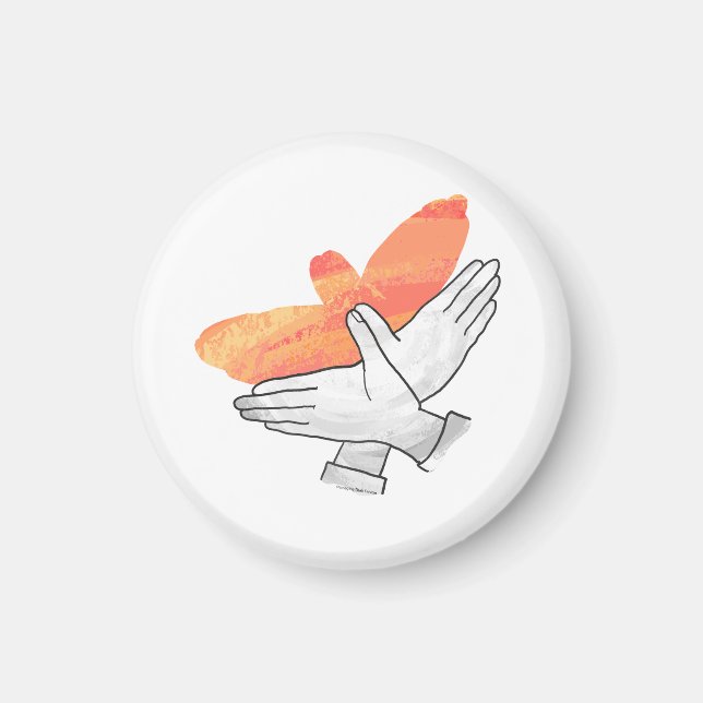 Handsilhouette Adler Orange Magnet (Vorne)