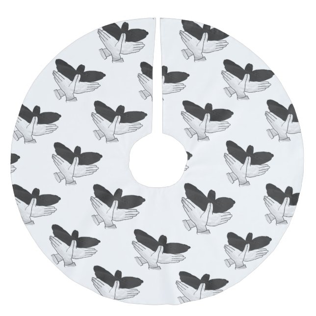 Handsilhouette Adler Polyester Weihnachtsbaumdecke (Vorderseite)