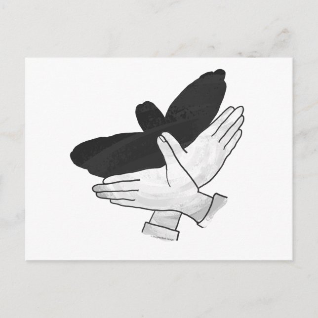 Handsilhouette Adler Postkarte (Vorderseite)