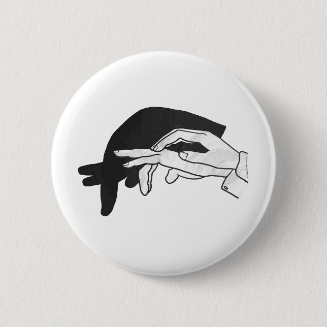 Handsilhouette Ameisenbär Button (Vorderseite)