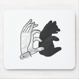 Handsilhouette Bärenjunges Mousepad