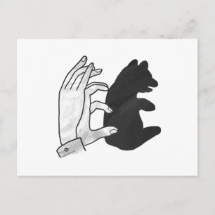 Handsilhouette Bärenjunges Postkarte