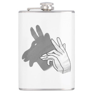 Handsilhouette Billy Ziegen Grau Flachmann