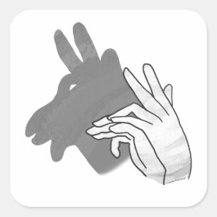 Handsilhouette Billy Ziegen Grau Quadratischer Aufkleber