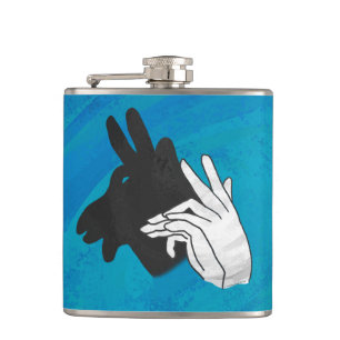 Handsilhouette Billy Ziegenbock Blau Flachmann