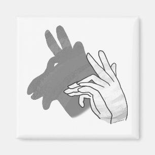 Handsilhouette Billygeiß graugefärbt Magnet