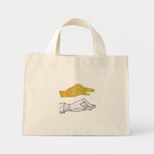 Handsilhouette Ente Gelb Mini Stoffbeutel