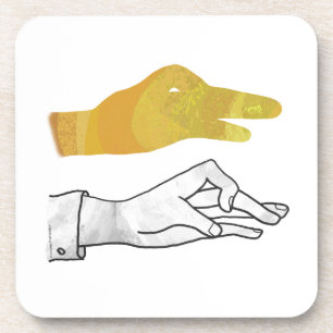 Handsilhouette Ente Gelb Untersetzer