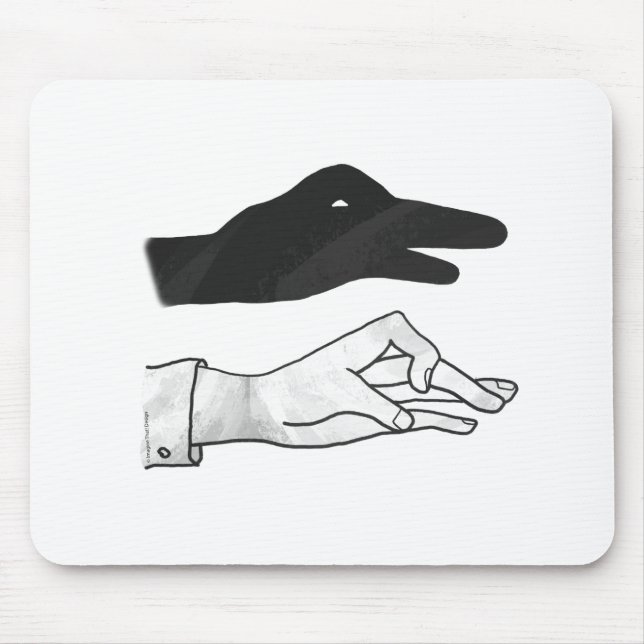 Handsilhouette Ente Mousepad (Vorne)