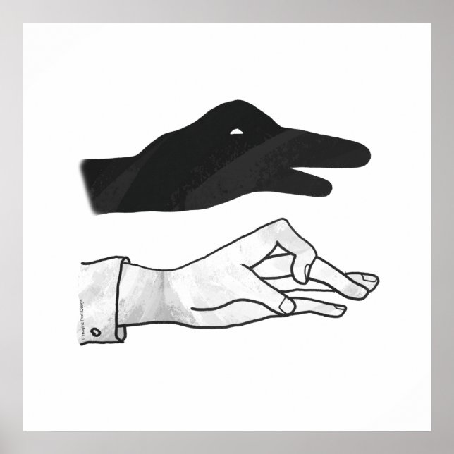 Handsilhouette Ente Poster (Vorne)