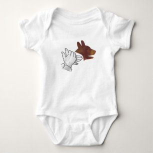 Handsilhouette Hund Braun Baby Strampler