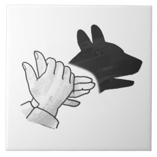 Handsilhouette Hund Fliese