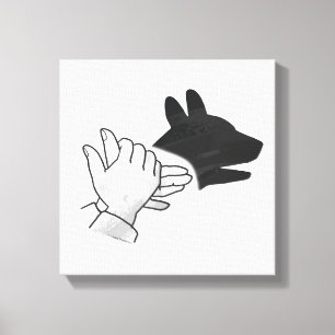 Handsilhouette Hund Leinwanddruck