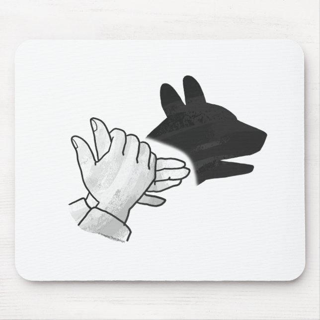 Handsilhouette Hund Mousepad (Vorne)