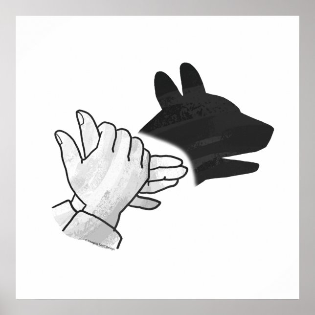 Handsilhouette Hund Poster (Vorne)