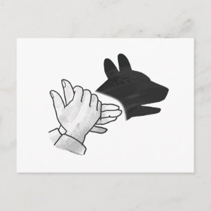 Handsilhouette Hund Postkarte