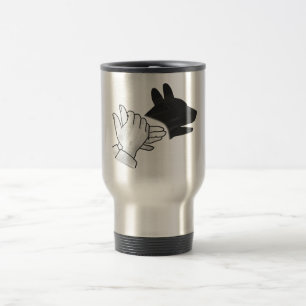 Handsilhouette Hund Reisebecher