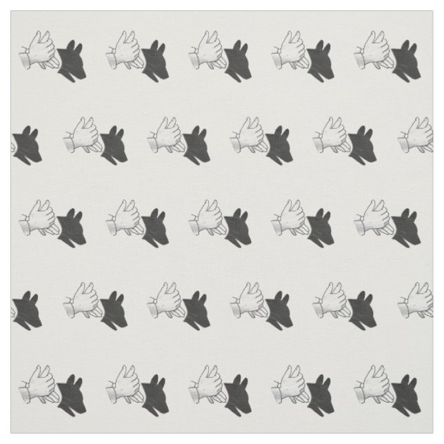 Handsilhouette Hund Stoff (Muster)