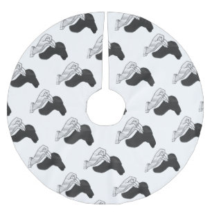 Handsilhouette Kamel Polyester Weihnachtsbaumdecke