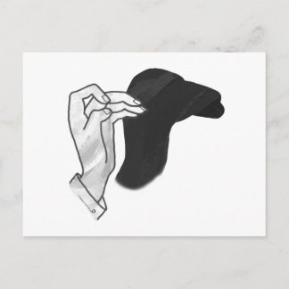 Handsilhouette Kamel Postkarte