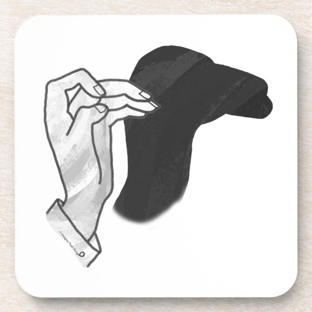 Handsilhouette Kamel Untersetzer (Vorderseite)