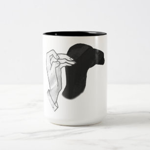Handsilhouette Kamel Zweifarbige Tasse
