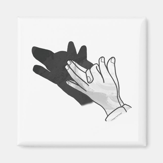 Handsilhouette Wolf Magnet (Vorne)
