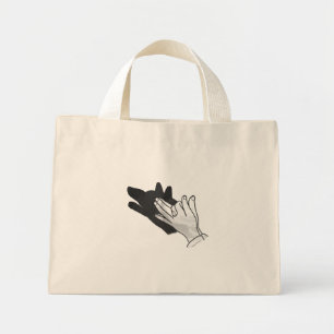 Handsilhouette Wolf Mini Stoffbeutel