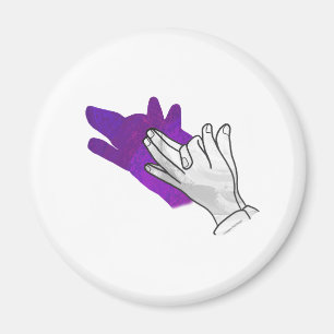 Handsilhouette Wolf Purpur Magnet