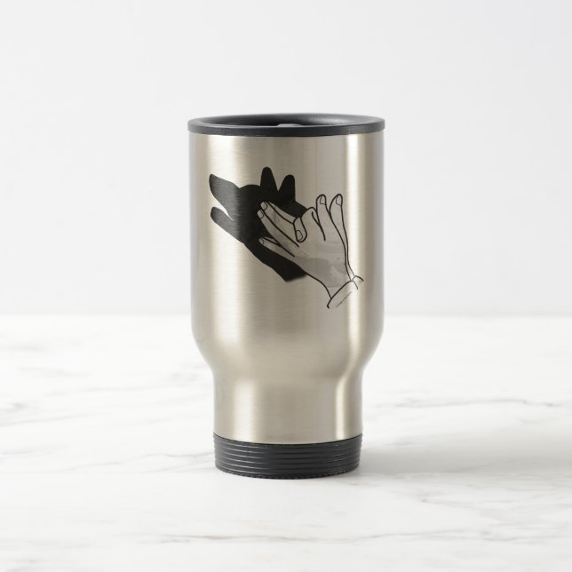 Handsilhouette Wolf Reisebecher (Mittel)