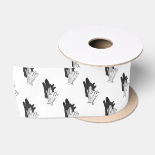Handsilhouette Wolf Satinband