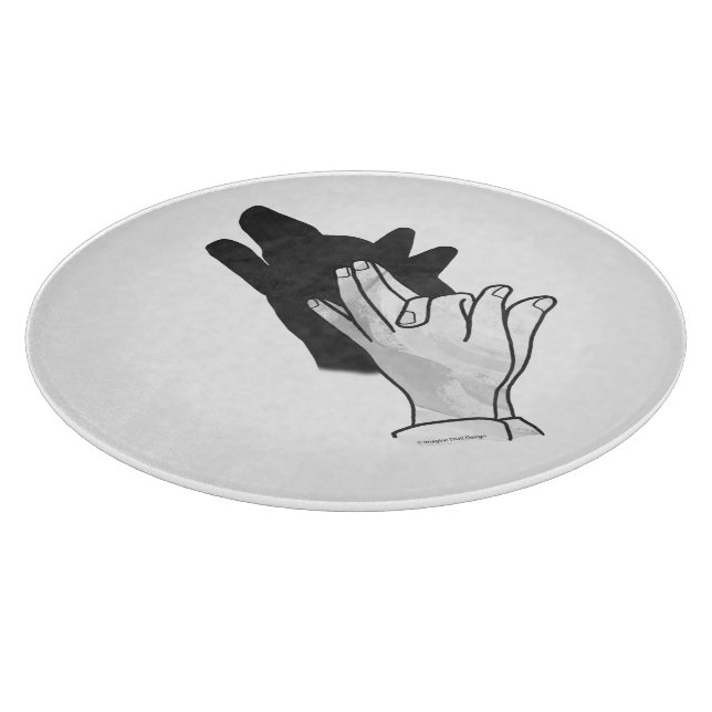Handsilhouette Wolf Schneidebrett (Ecke)