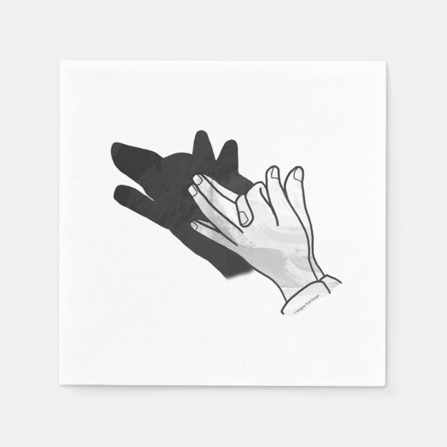 Handsilhouette Wolf Serviette (Vorderseite)
