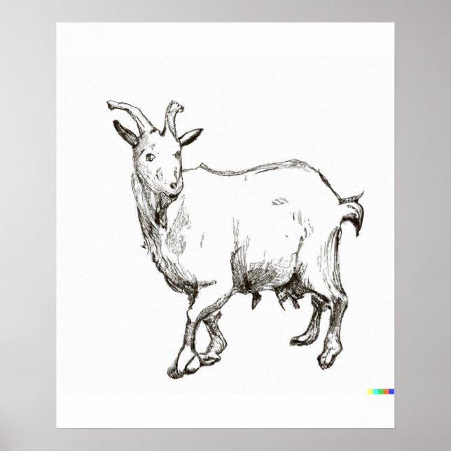Handskizze von Schafen in Ukiyo-E Art Poster (Vorne)
