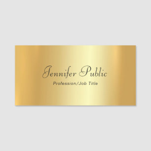 Handskript-Text-moderne elegante Goldschablone Namensschild
