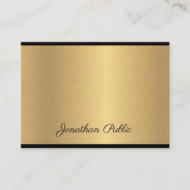 Handskripttext Moderner Glamour Gold Chic Luxus Visitenkarte (Vorderseite)