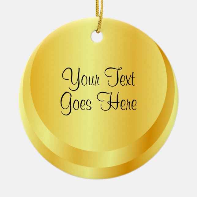 Handskriptvorlagen-Imitate Gold-Metallic-Look Keramik Ornament (Vorne)